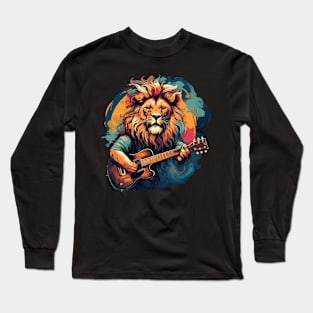 lion guitar Long Sleeve T-Shirt